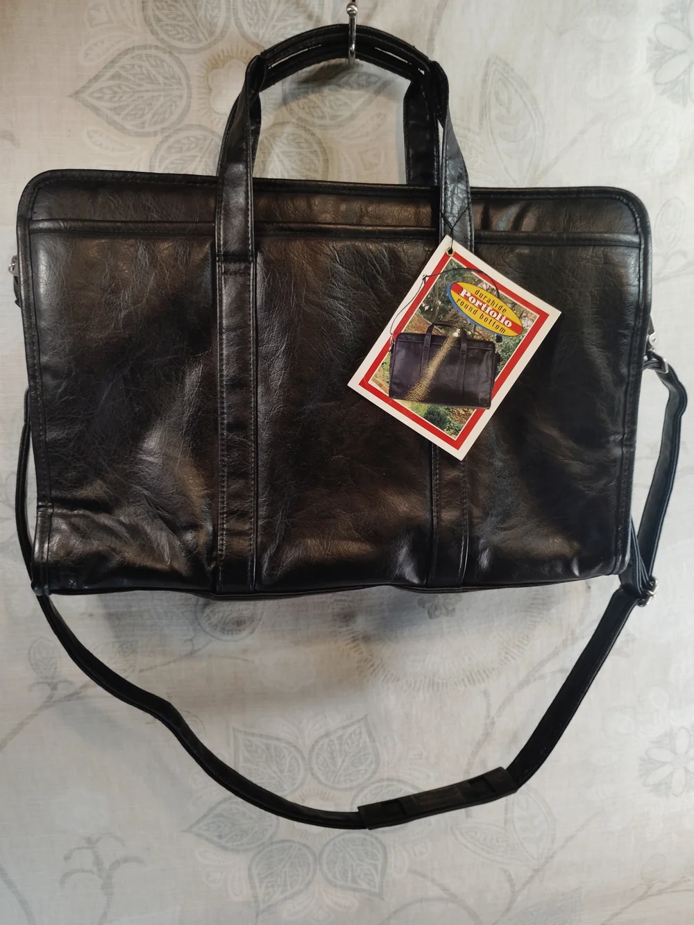 Durahide Portfolio Black Leather Messenger/Briefcase Bag w/Shoulder Strap